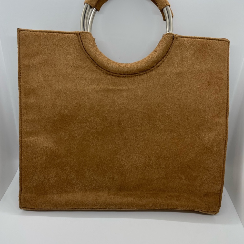 Vintage Nordstrom Faux Suede Clutch with Retro Lining